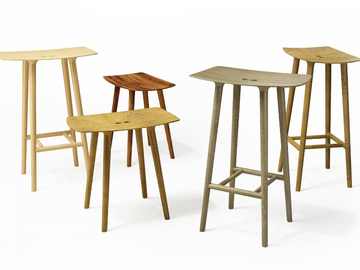 PAUL - Solid wood barstool with footrest by Sixay furniture - view 2